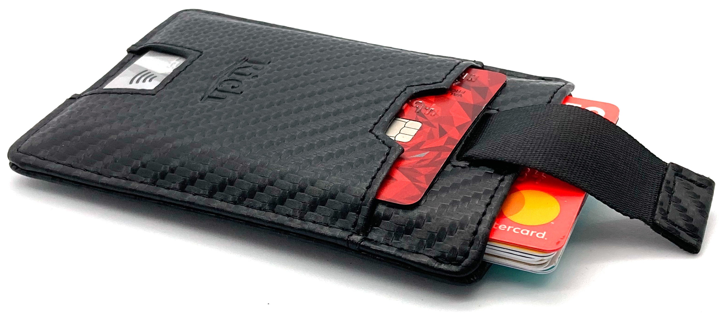Mens Card Holder Carbon Fibre Leather Slim Minimalist Wallet Etsy
