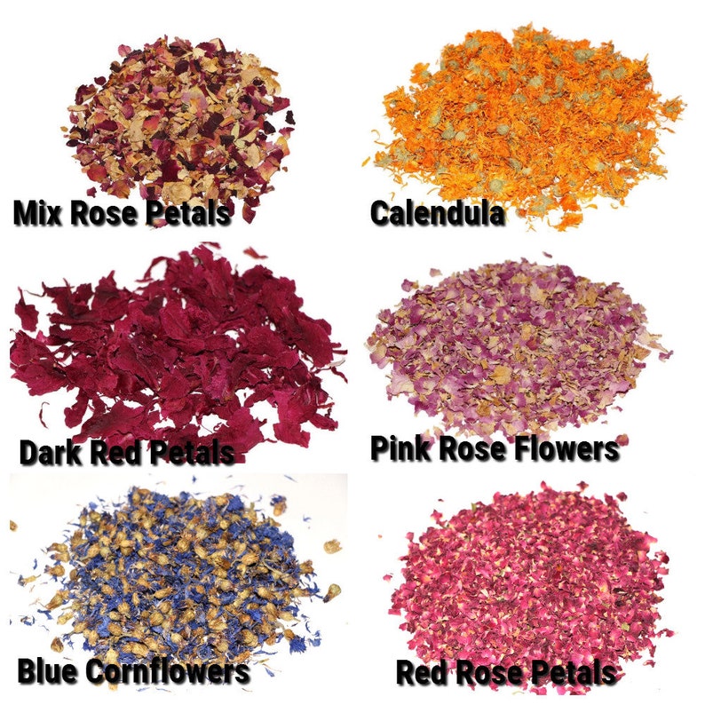 35 Dried Flowers Biodegradable Confetti Wedding Rose Petals Etsy