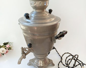 Vintage electric metal samovar Retro souvenir Home decor