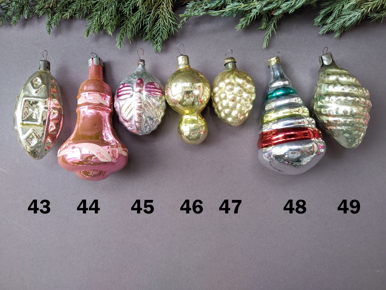 Christmas Tree Ornaments Vintage Glass Xmas Decoration Etsy