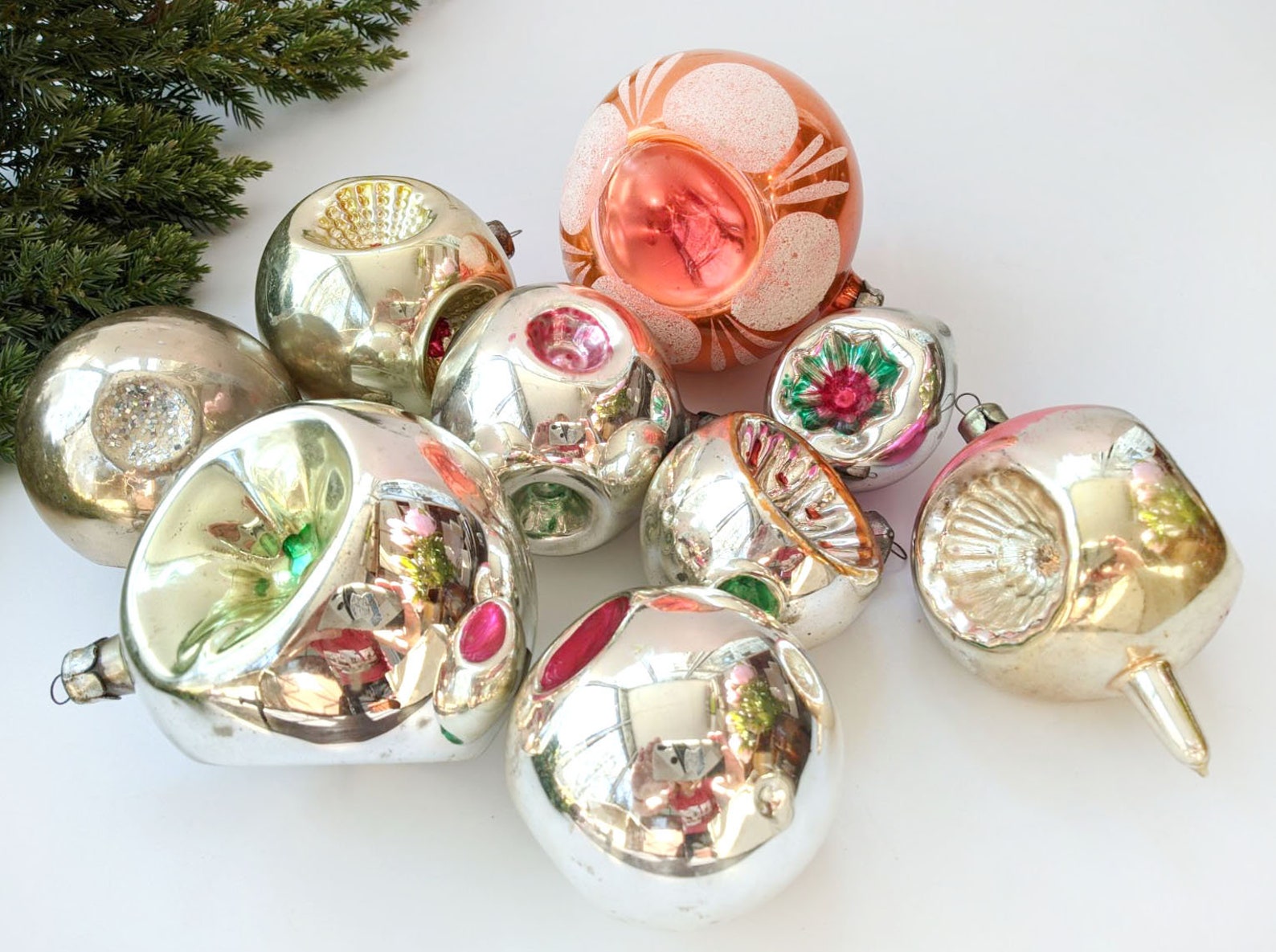 Christmas ornaments Vintage blown glass decoration | Etsy