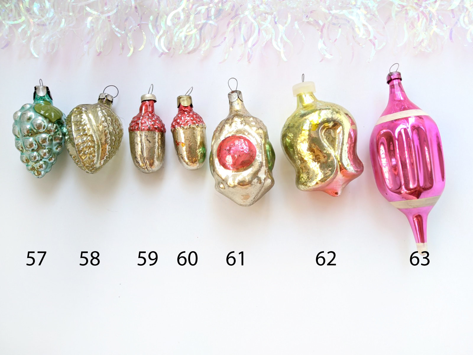 Christmas Tree Ornaments Vintage Glass Xmas Decoration Etsy