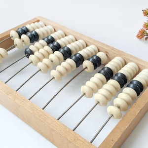 Retro wooden abacus, Vintage calculator, Antique office decor, Memorabilia gift