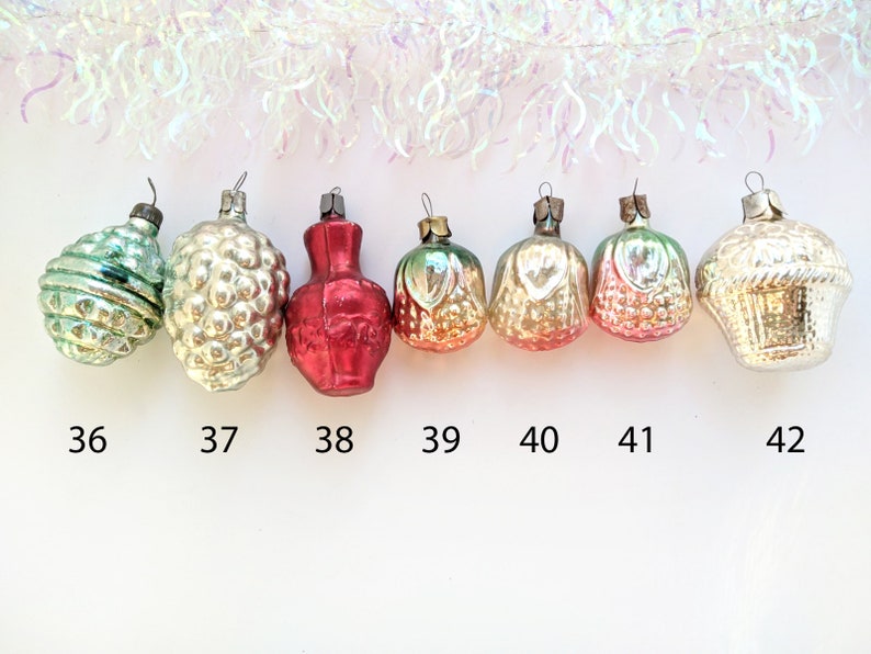 Christmas Tree Ornaments Vintage Glass Xmas Decoration Etsy