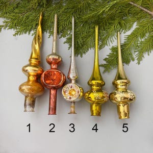Small Christmas top Glass Christmas tree topper Old tree top Vintage Xmas decoration