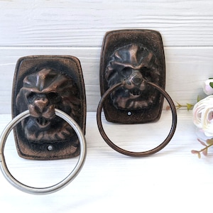 Metal door handles Vintage lion furniture Door handle Gate handle