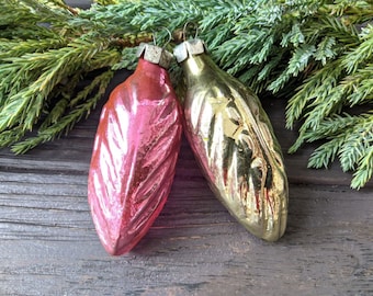 K　ヴィンテージ　クリスマス　ガラス　オーナメント2 セット ヴィンテージガラスオーナメント2個セット - Etsy 日本
