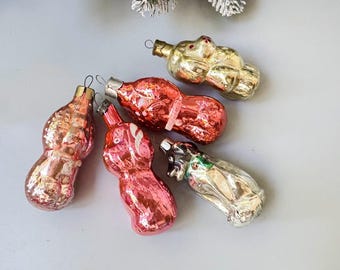 Christmas dog ornaments Vintage blown tree decoration Glass dog decor Animal ornament