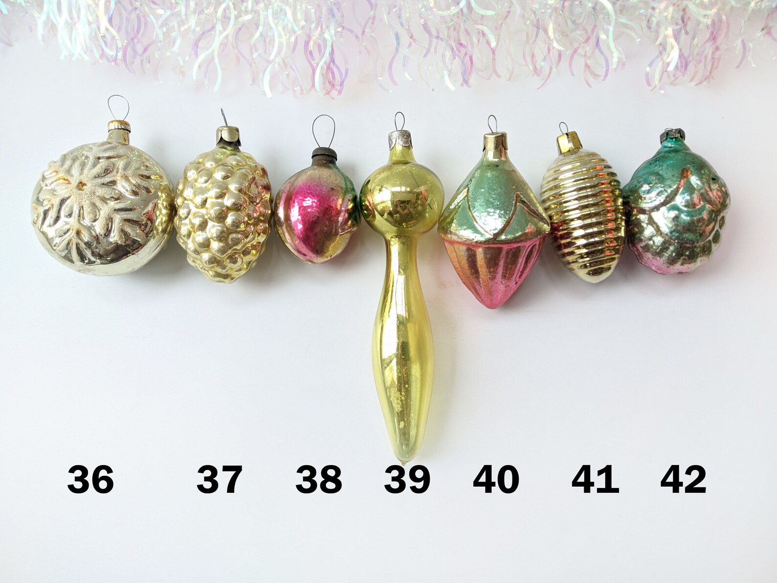 Christmas Tree Ornaments Vintage Glass Xmas Decoration Etsy