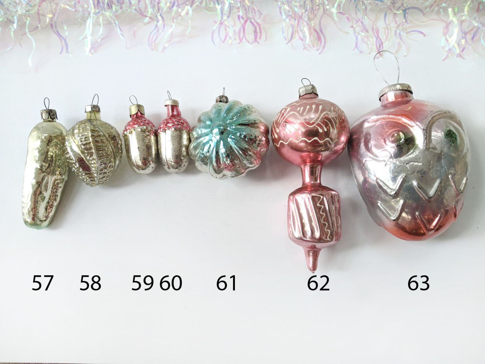 Christmas Tree Ornaments Vintage Glass Xmas Decoration Etsy