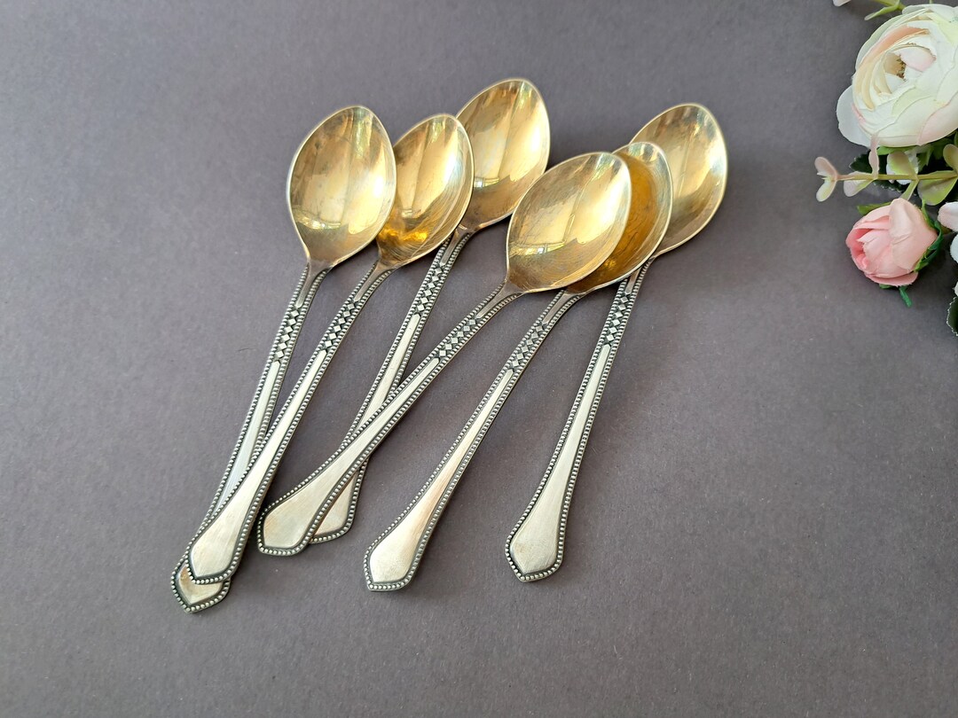 Metal Teaspoons, Vintage Tea Spoons, Set of 6, Retro Small Spoons, Silver Plated Spoons Etsy