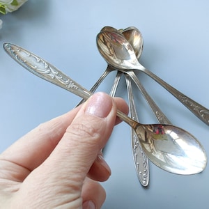 Tea spoons, Retro flatware, Set of 6 silverplated spoons, German silver spoon, Collectible spoons, Vintage melchior spoon