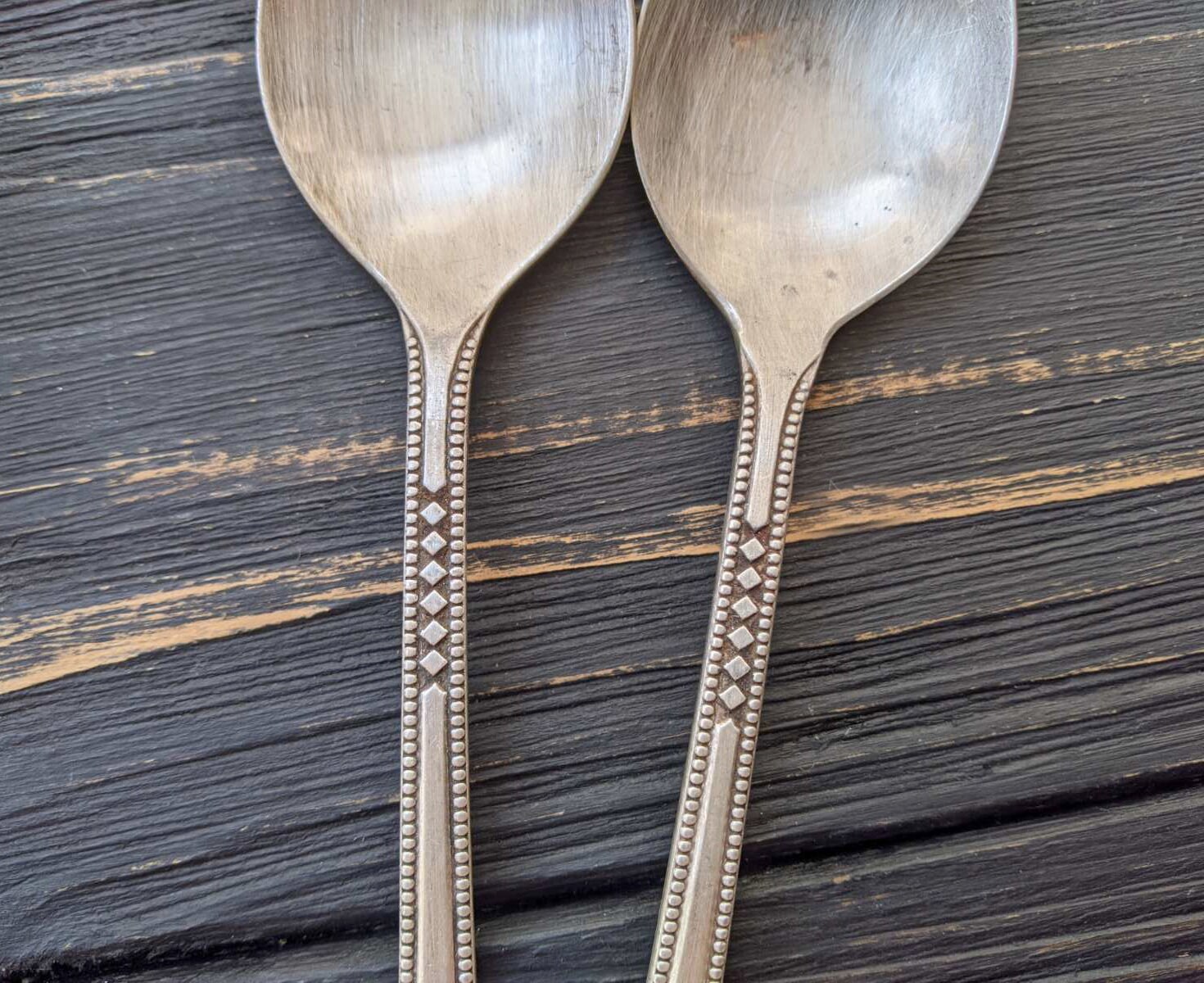 Antique tea spoons Vintage flatware Set of 2 German silver Etsy