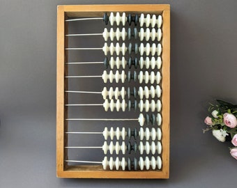 Retro abacus, Vintage wooden calculator, Office decor, Counting board