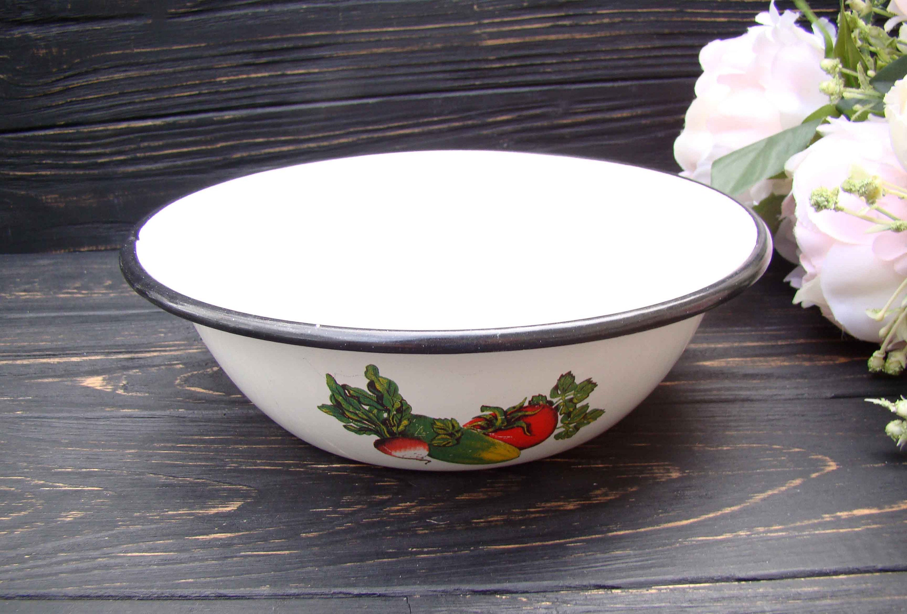 Farmhouse bowl Rustic kitchen enamel bowl Etsy
