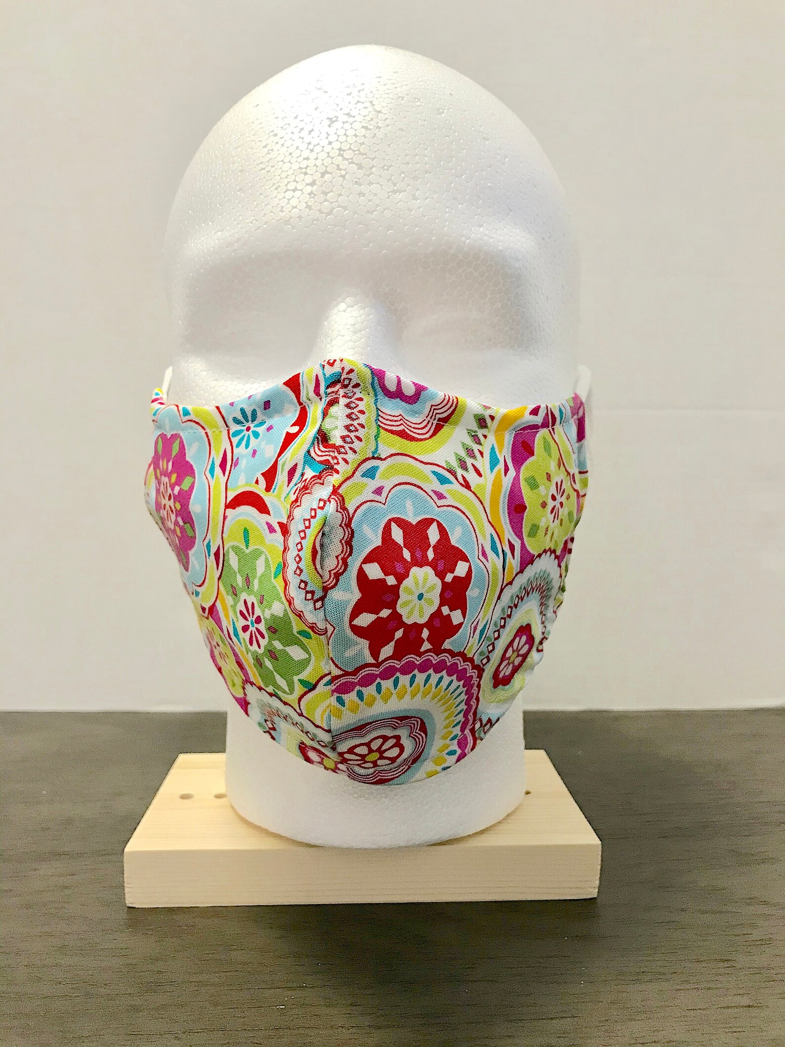 Bright floral face masks reusable washable 2 layers 100 etsy