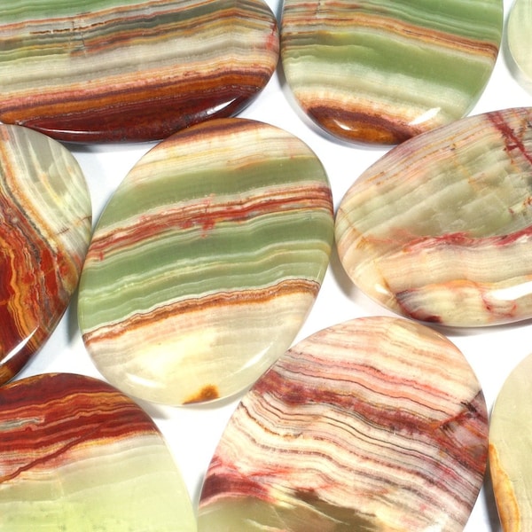 Green Onyx Palm Stone ~70x50mm | PS106