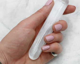 Selenite Crystal Massage Wand ~130 x 30mm | WSE04