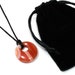 Gemini Birthstone Necklace - Chrysocolla Howlite Donut Pendant, Adjustable Black Cord, 25mm - View #8