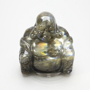 Superior Labradorite Sitting Buddha Statue ~52mm | CBV119