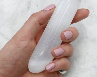 Selenite Crystal Massage Wand ~120 x 20mm | WSE03