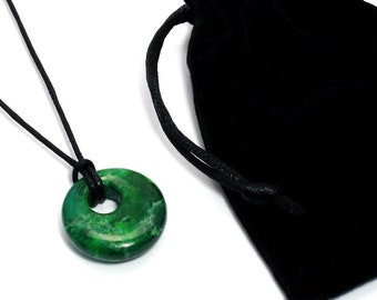 Chrysocolla Howlite Agogo Donut Pendant & Velvet Pouch | NG43G