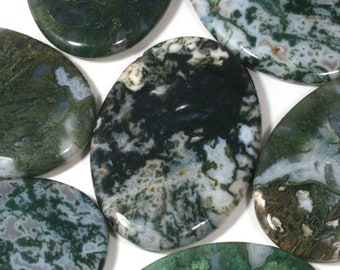 Moss Agate Palm Stone ~70x50mm | PS01