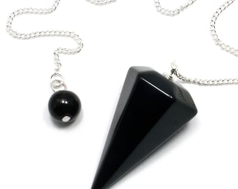 Black Obsidian Crystal Pendulum | PDS29