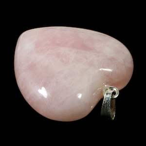 Colgante de corazón de cuarzo rosa