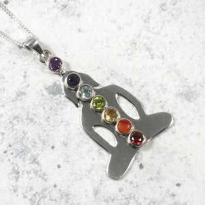Seven Chakra Buddha Sterling Silver Pendant