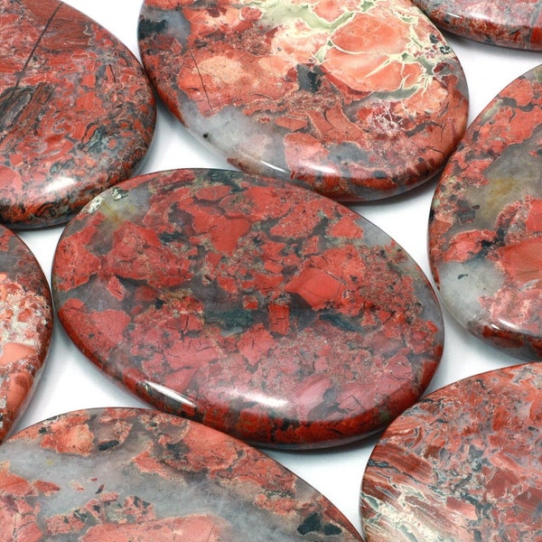 Poppy Jasper Palm Stone ~70x50mm | PS81