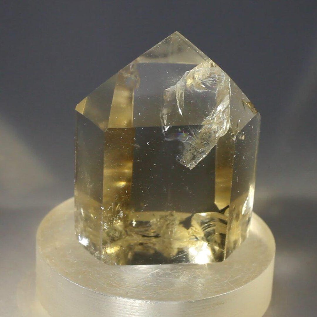 シトリン スモーキークォーツ ポリッシュポイント ~32 x 25 mm | PP507