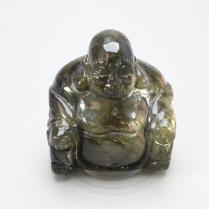 Superior Labradorite Sitting Buddha Statue ~52mm | CBV120