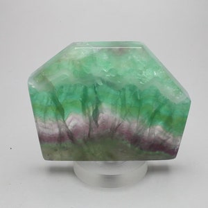 Rainbow Fluorite Geometric Tablet ~75mm | TFL279
