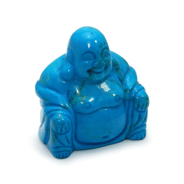 Turquoise Howlite Sitting Buddha Statue