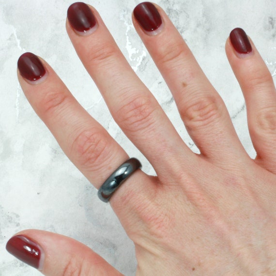 Solid Hematite Ring Thick HMH
