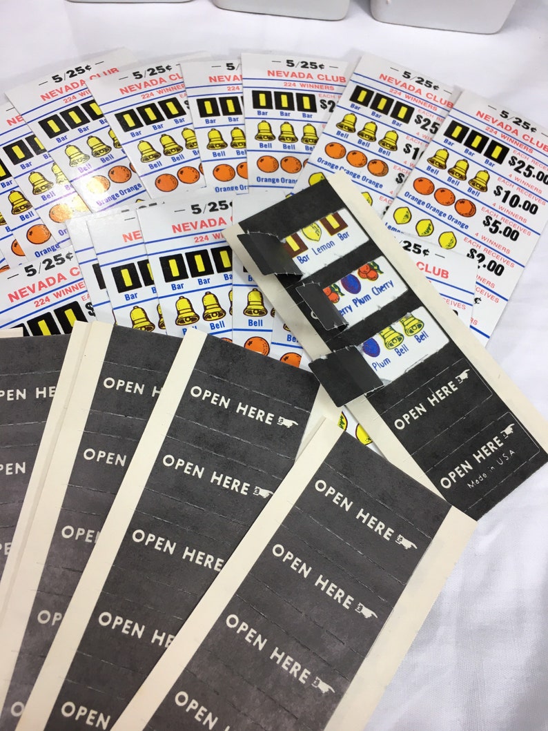 vintage pull tab tickets 10 20 or 50 cards nevada club etsy