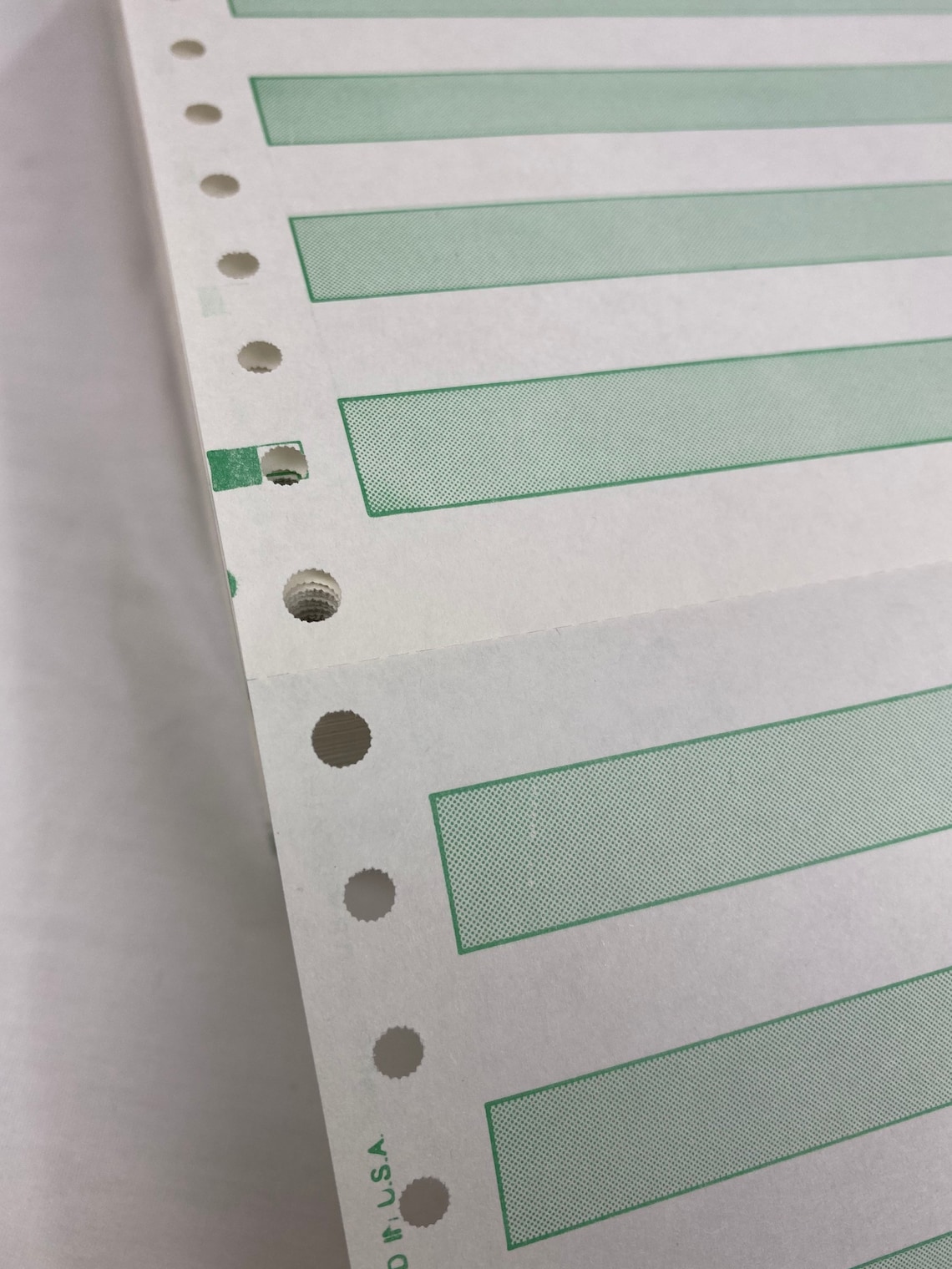 Vintage Printer Paper 25 connected sheets Green Bar Etsy