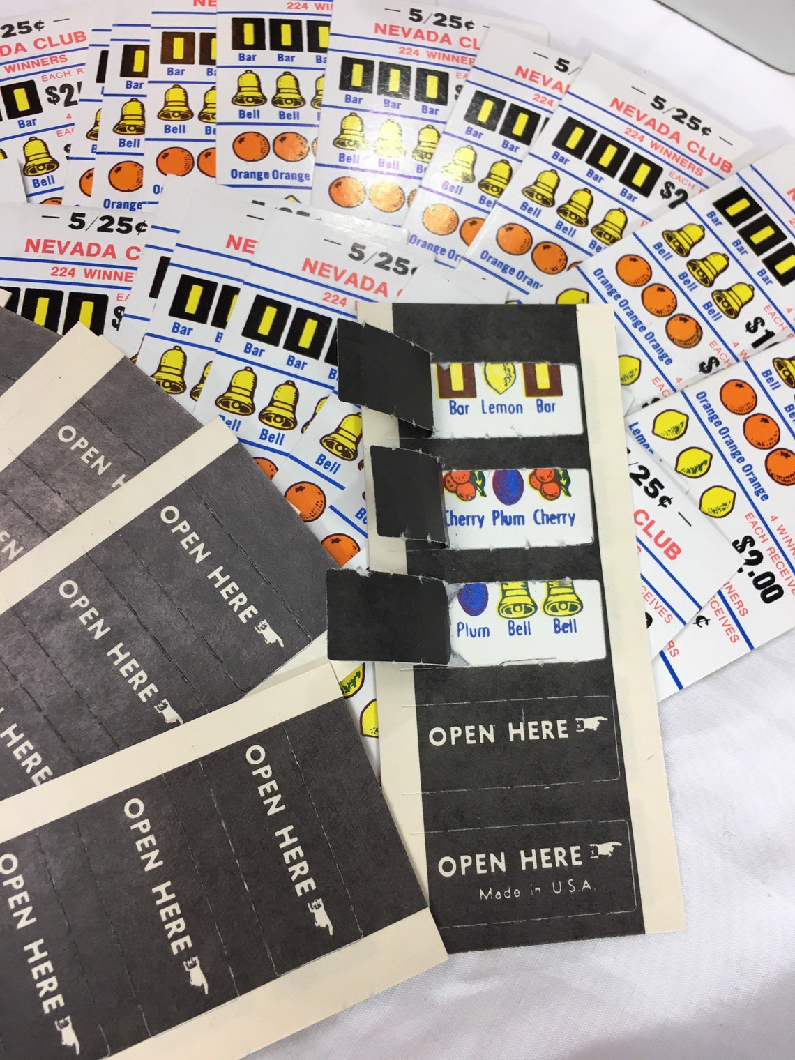 Vintage Pull Tab Tickets 10 20 or 50 Cards Nevada Club Etsy