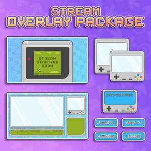 Retro Gaming Overlay Bundle | Animated Gameboy Theme Stream Package | Kawaii & Cute Design
