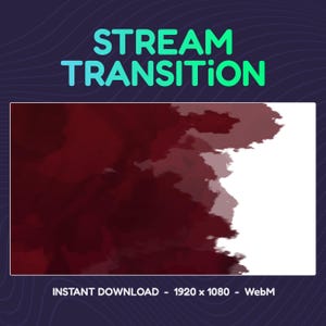 Stream Stinger Transition: Blood Red Watercolor Clouds (Digital Download) image 1