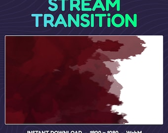 Stream Stinger Transition: Blood Red Watercolor Clouds (Digital Download)