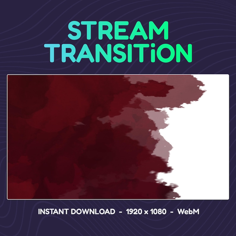 Stream Stinger Transition: Blood Red Watercolor Clouds (Digital Download) image 1