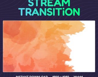 Stream Stinger Transition: Orange Watercolor Clouds (Digital Download)