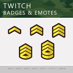 Twitch Sub Badges Emotes Bit Badges Cheer Badges Discord Emotes Military Ranks Marine Military Soldier