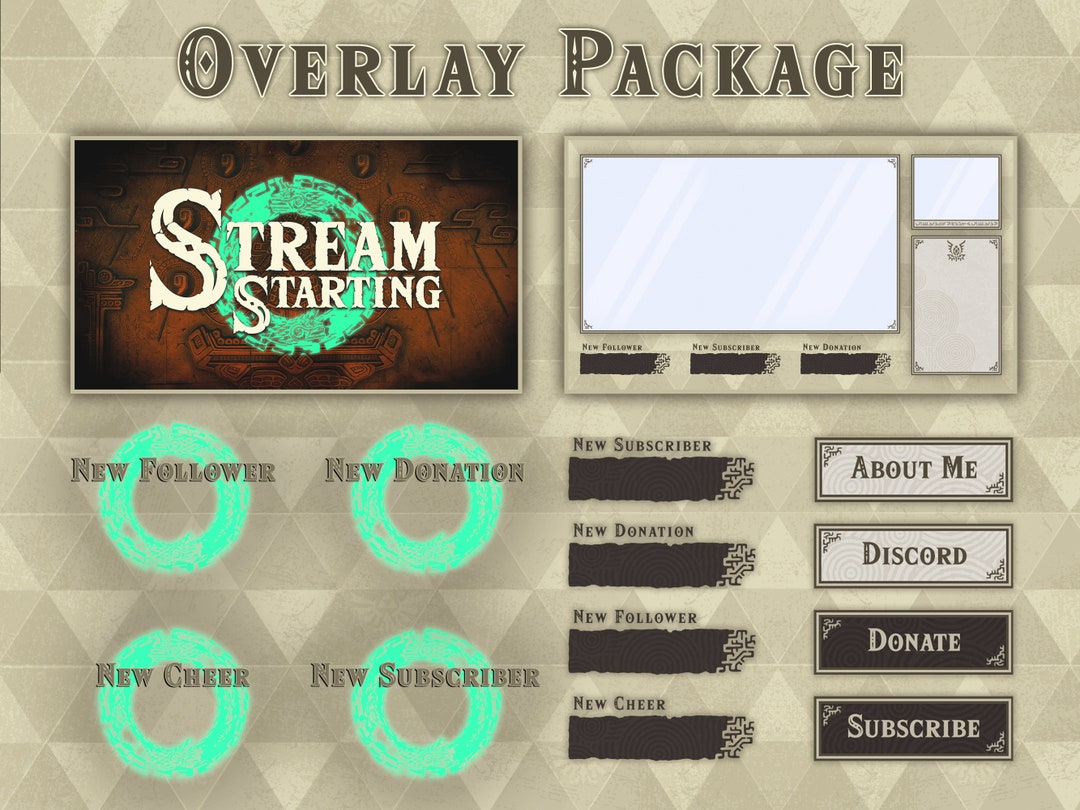 Twitch Overlay Package Animated Legend Of Zelda Tears Of The Kingdom Stream Overlay Package TOTK