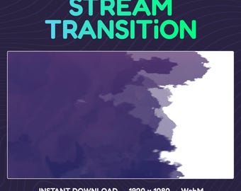 Stream Stinger Transition: Purple Watercolor Clouds (Digital Download)
