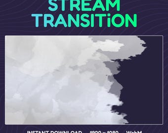 Stream Stinger Transition: White Watercolor Clouds (Digital Download)