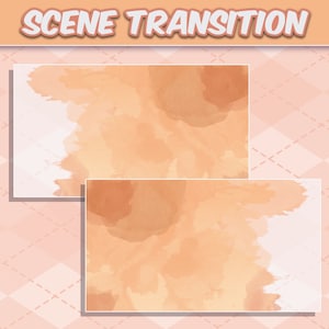 Twitch Transition Clouds Watercolor Brush Stroke Cute Stream Stinger Transition Cozy Autumn Kawaii Overlay Scene Transition