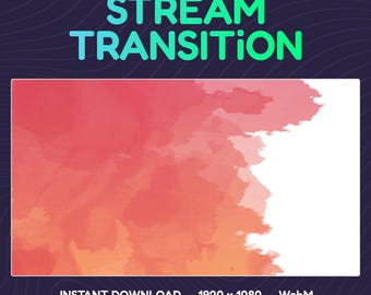 Stream Stinger Transition: Rose Pink Watercolor Clouds (Digital Download)